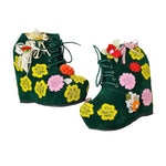 VINTAGE : UPCYCLED FLOWER ANKLE BOOTS : 39