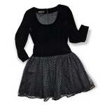 ESCADA : BLACK VELVET DRESS : SIZE 38