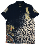 CHRISTIAN AUDIGIER : PANTHER EMBOSSED POLO SHIRT : S