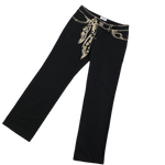 MOSCHINO JEANS: BLACK JEANS PRINT TROUSERS : 44
