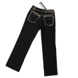 MOSCHINO JEANS: BLACK JEANS PRINT TROUSERS : 44
