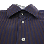 UNGARO : Navy Stripe Long Sleeve Shirt: L