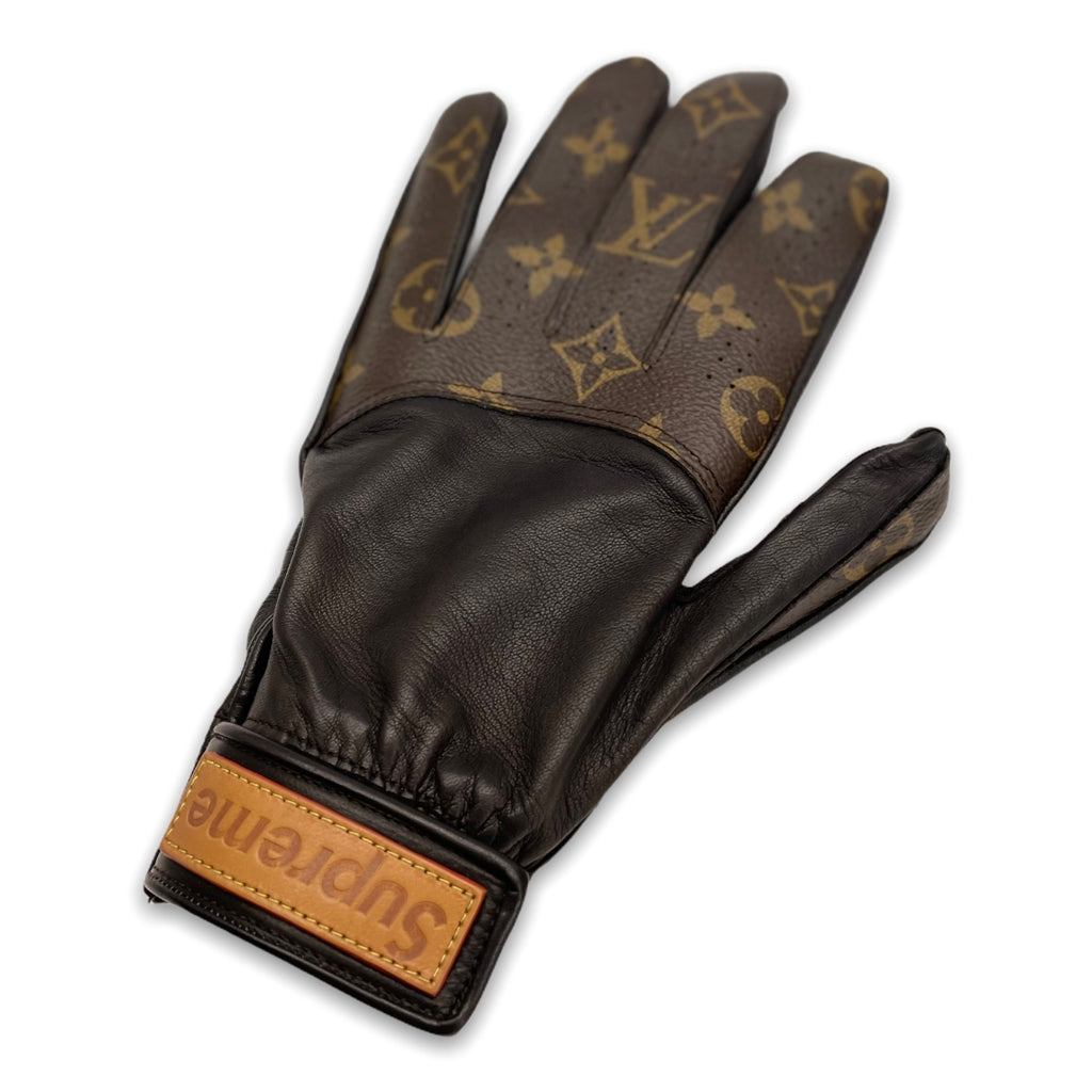Authentic LOUIS VUITTON Supreme Monogram Gloves MP1893 Baseball Men's Browns