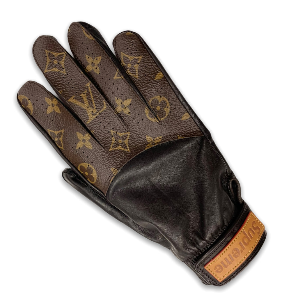 LOUIS VUITTON × Supreme Men's Leather Baseball Glove Brown